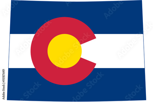 flag of the US State Colorado in the form of state borders