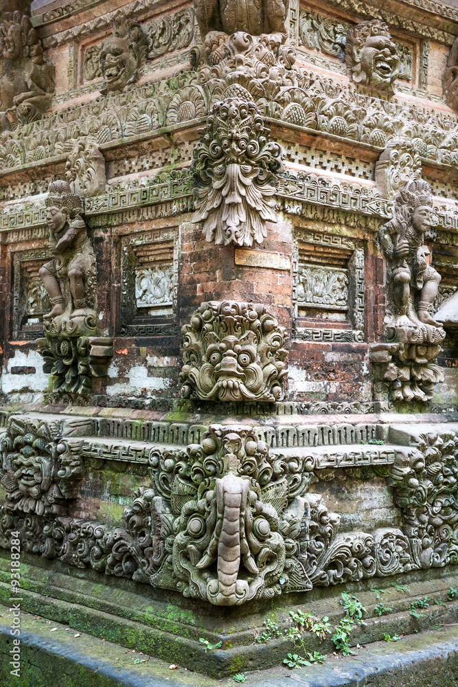 Stone sculpture of the Obyek Wisata Bukit Sari Sangeh in Bali Indonesia.