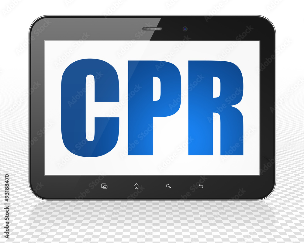 Medicine concept: Tablet Pc Computer with CPR on display Medicine concept: Tablet Pc Computer with CPR on display