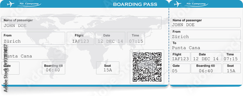 Pattern of airline boarding pass ticket