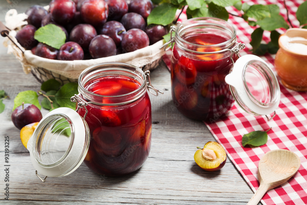 Homemade plum compote Homemade plum compote