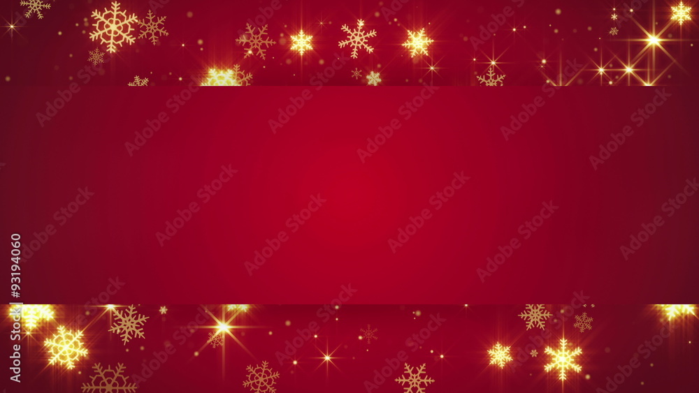 red banner and gold snowfall seamless loop background 4k (4096x2304)
