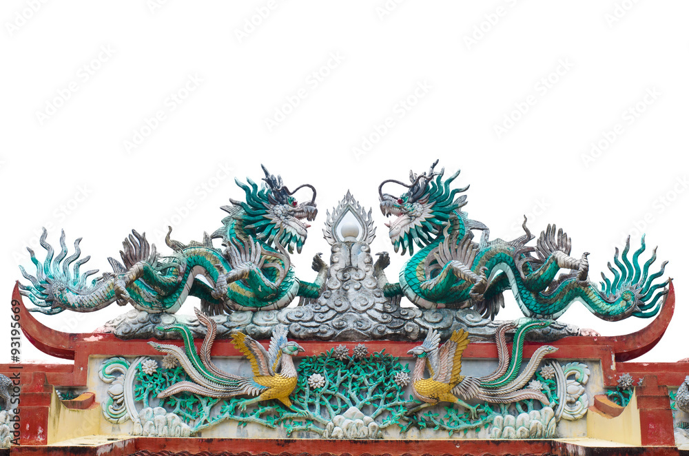 Fototapeta premium Chinese couple dragon on isolated background
