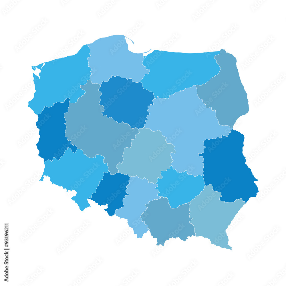 blue map of Poland