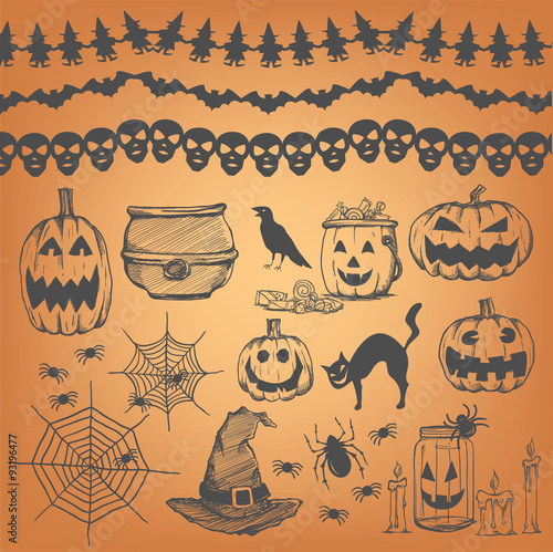 Halloween party design element