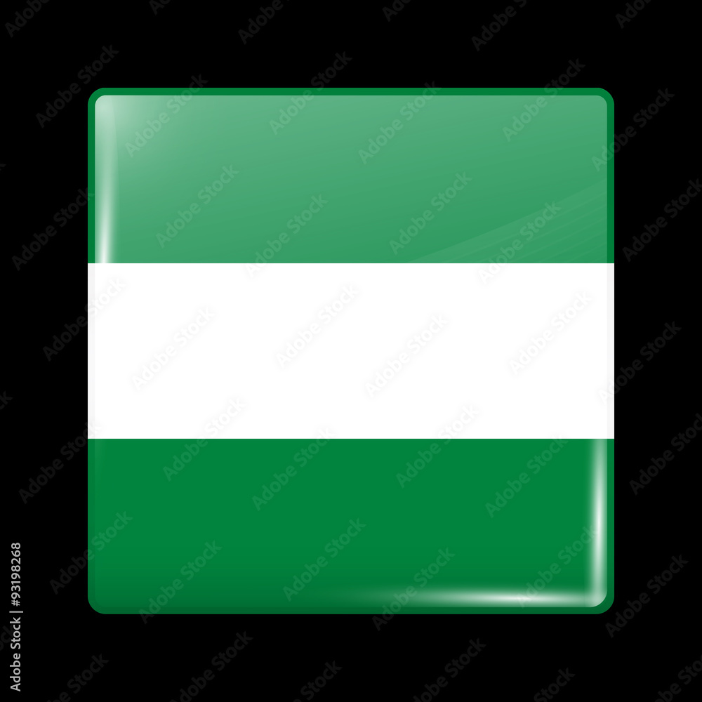 Flag of Afghanistan. Glass Icon Square Shape Flag of Afghanistan. Glass Icon Square Shape