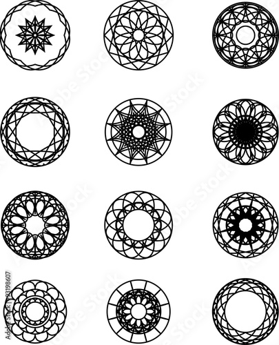 Black circles set