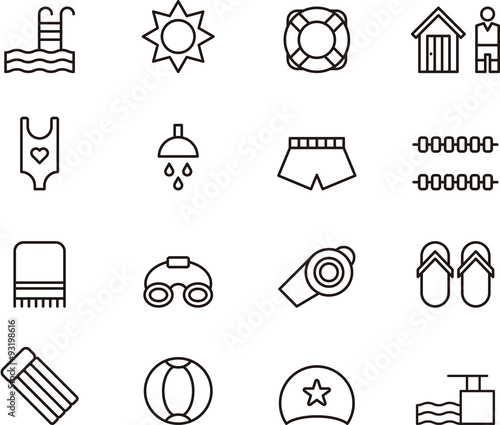 Swimming Pool outline icons
