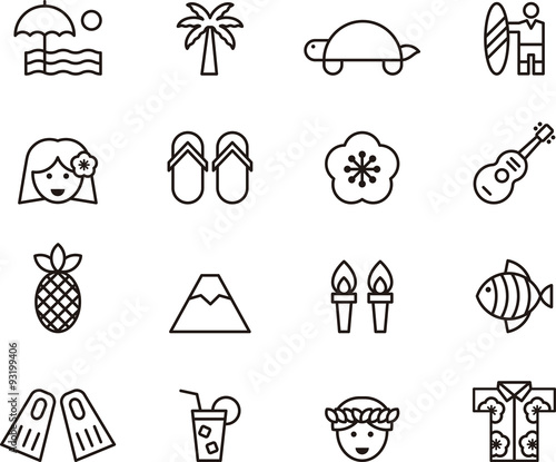 HAWAII outline icons