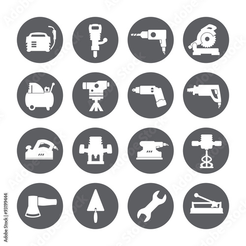 Construction tools. Repair icons. Vector set.