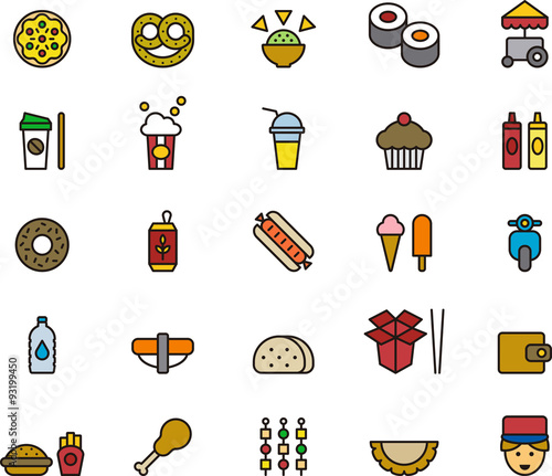 FAST FOOD outline icons