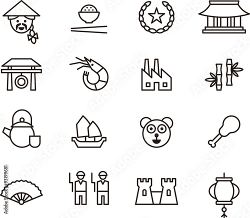CHINA outline icons