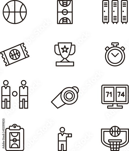 Basketball outline icons
