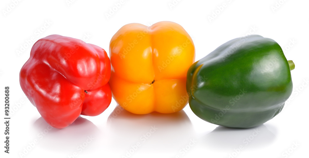 Fresh sweet pepper,bell pepper or capsicum on white background Fresh sweet pepper,bell pepper or capsicum on white background