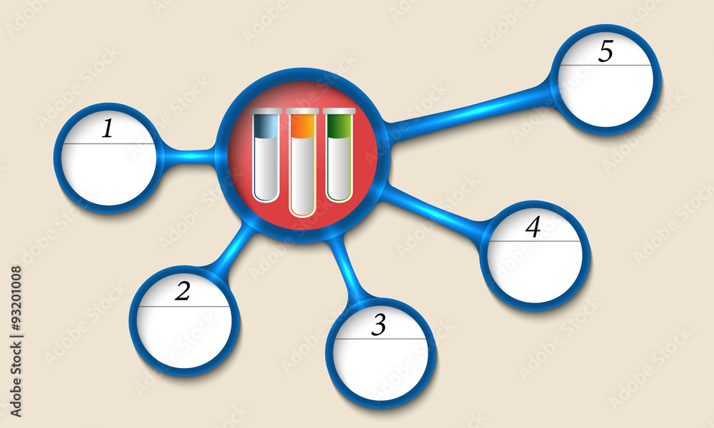 Vector circular text boxes for your text and test tubes Vector circular text boxes for your text and test tubes