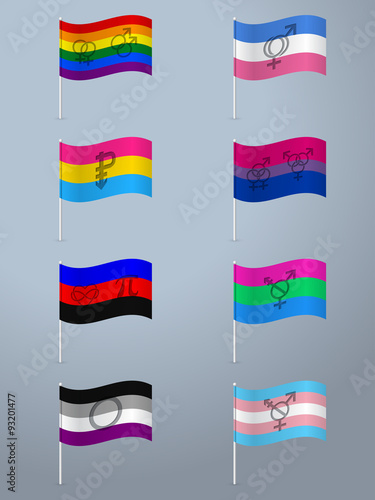 Sexual orientation waving flag set