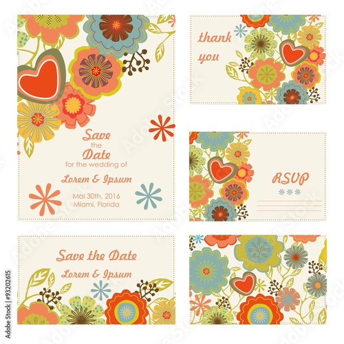 Wedding Invitation Template, save the date card.