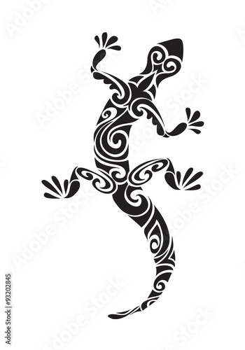 lizard reptile tattoo decorated geometric ornament