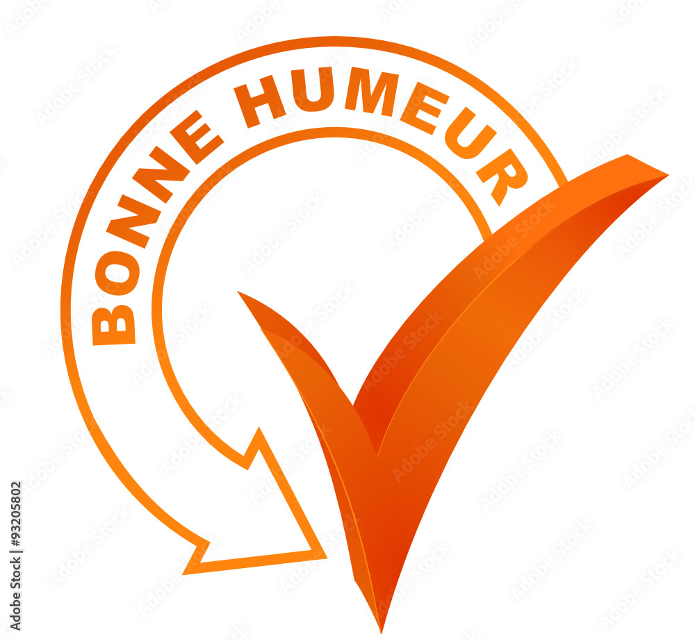 Vecteur Stock bonne humeur sur symbole validé orange | Adobe Stock
