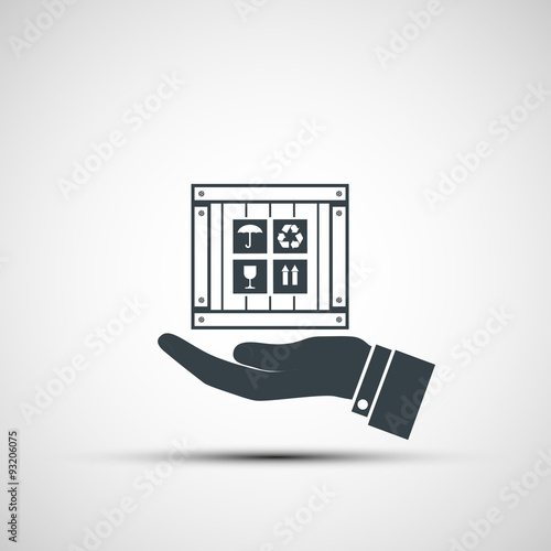 Fotografie Hand holding a wooden box.