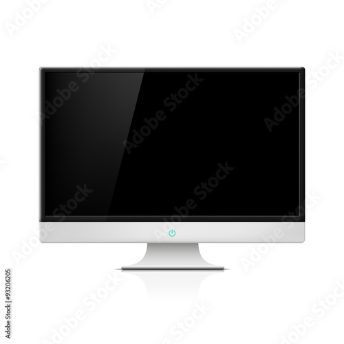 Black monitor with stand.