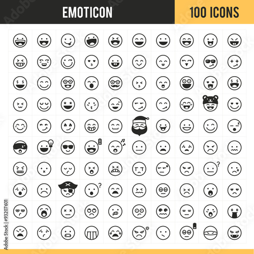 Emoticon icons. Vector illustration. photo