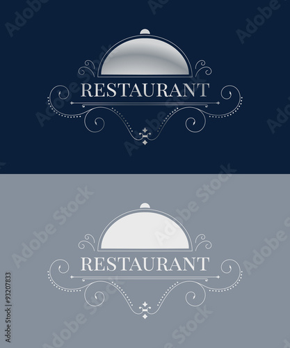 Luxury restaurant logo template. Elegant calligraphic ornament pattern. Vector illustration for your restaurant business.