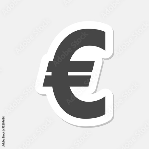 Euro sign stickers, EUR currency symbol, Money label