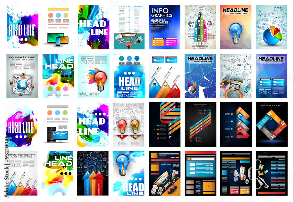 Set of Brochure, Flyers and layout templates for you projects Set of Brochure, Flyers and layout templates for you projects