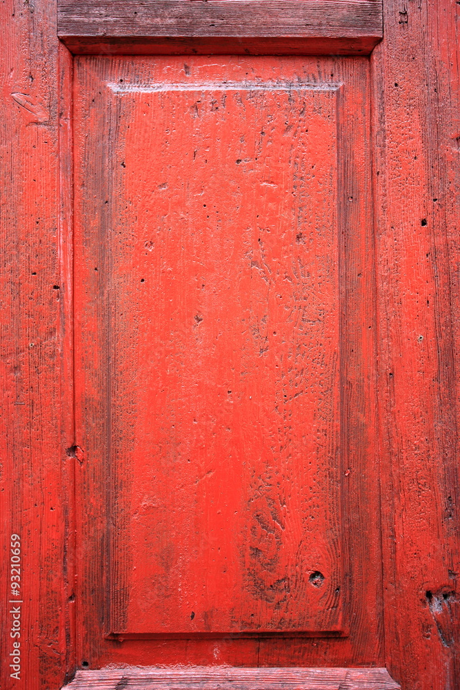 red painted wooden door detail texture background