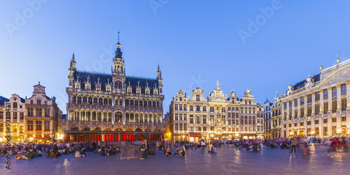 Belgium, Brussels, Grand Place, Grote Markt, Maison du Roi in the evening photo