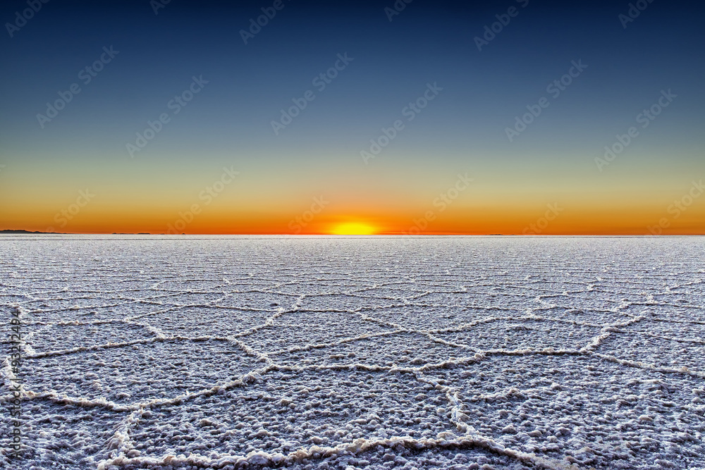 Sunrise in the Salar de Uyuni, Bolivia Sunrise in the Salar de Uyuni, Bolivia