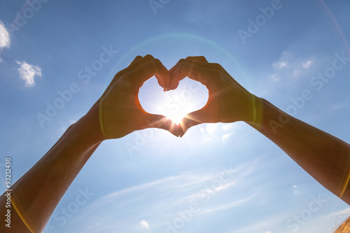 Sky heart hand