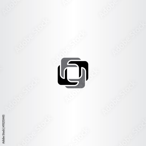 abstract black vector square logo business icon