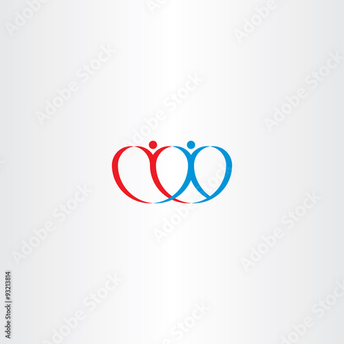 couple love heart boy and girl logo