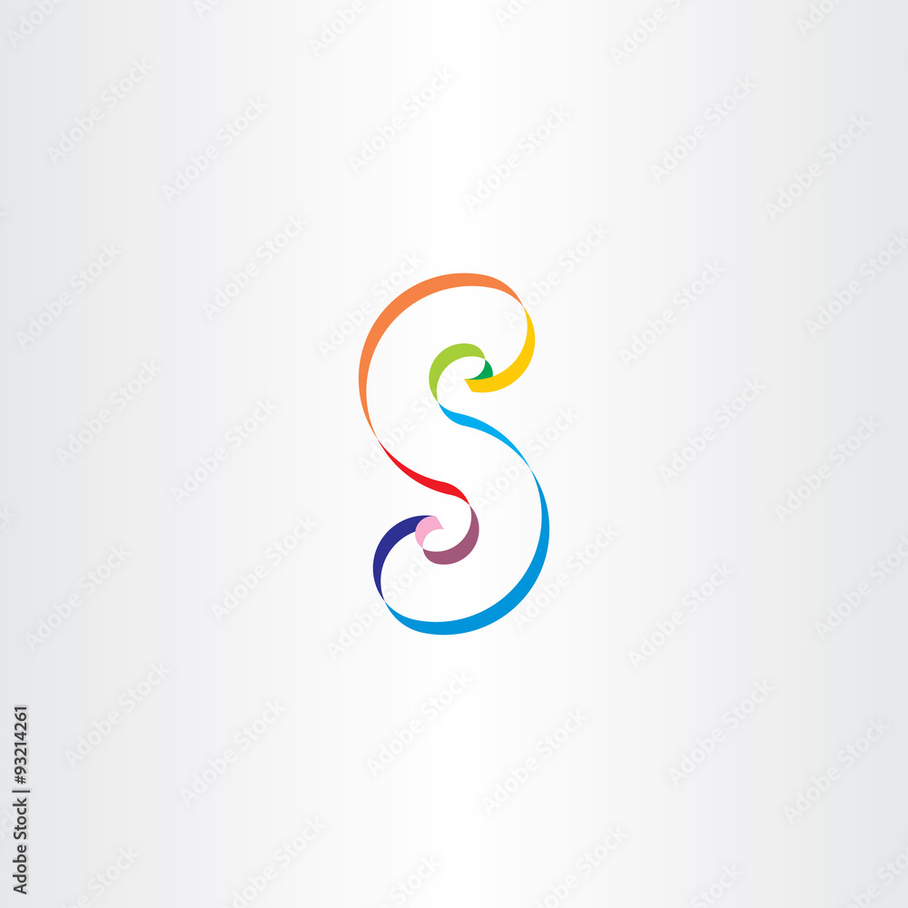 letter s colorful ribbon logo