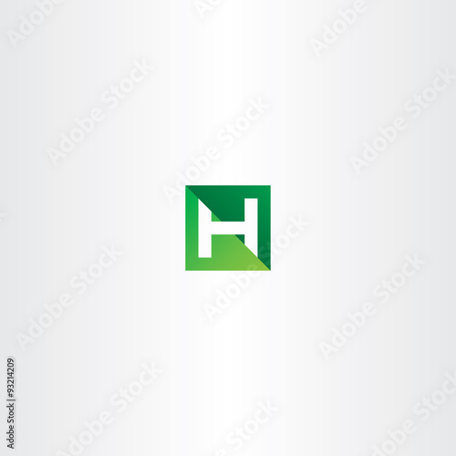 letter h vector green square logo icon