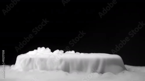 Dry ice tray emitting fog