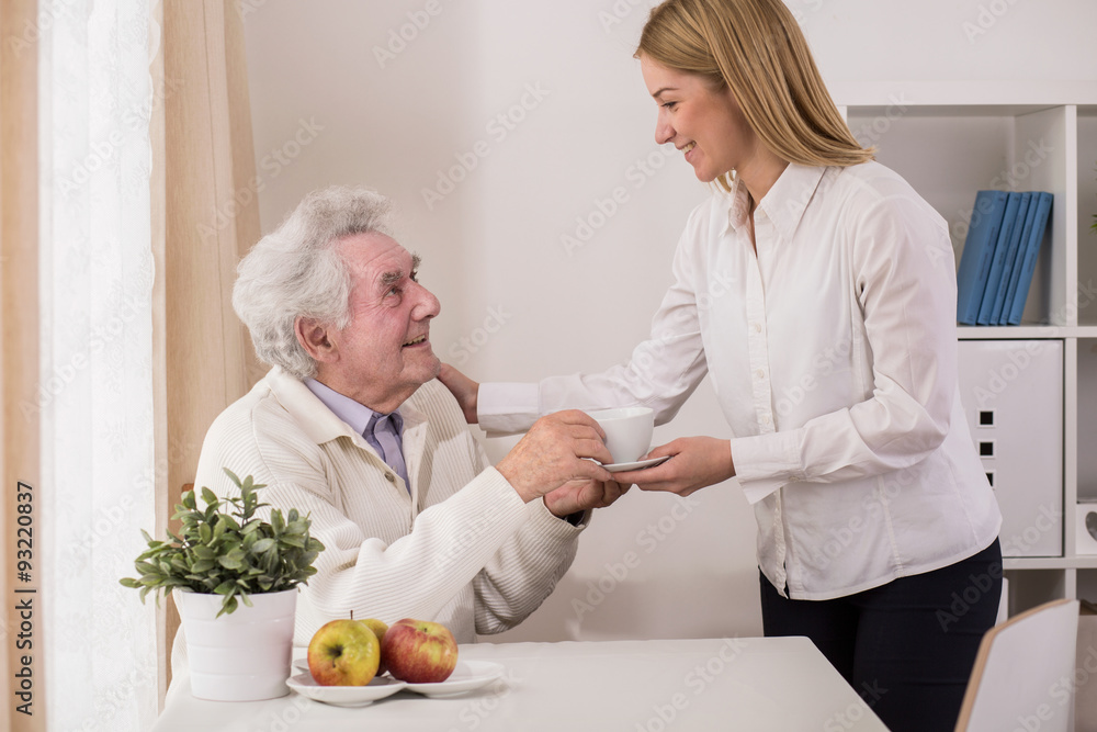 Fototapeta premium Senior male having support