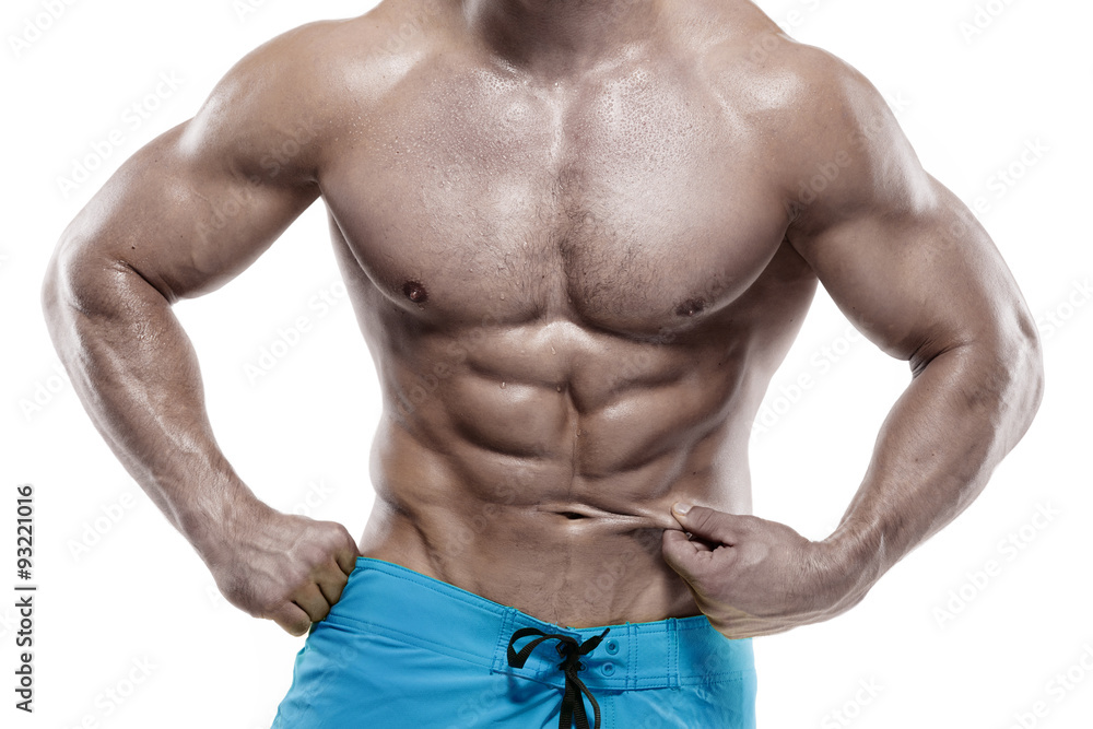 Strong Athletic Man Fitness Model Torso showing abdominal muscle Strong Athletic Man Fitness Model Torso showing abdominal muscle