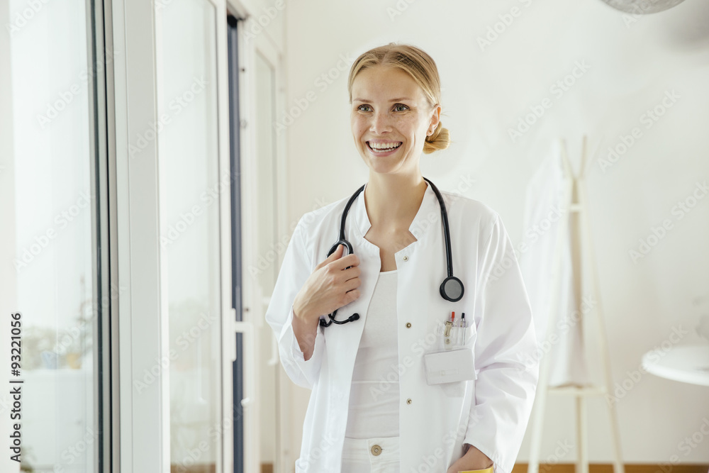 Smiling female doctor with stethoscope Smiling female doctor with stethoscope