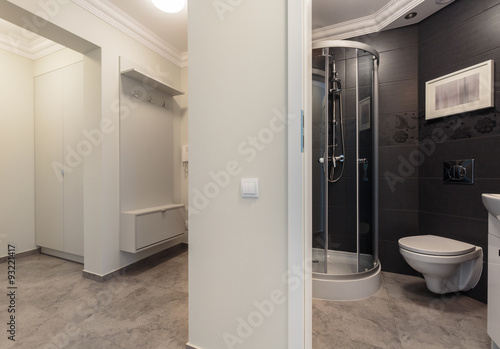 Small bathroom placed in hall