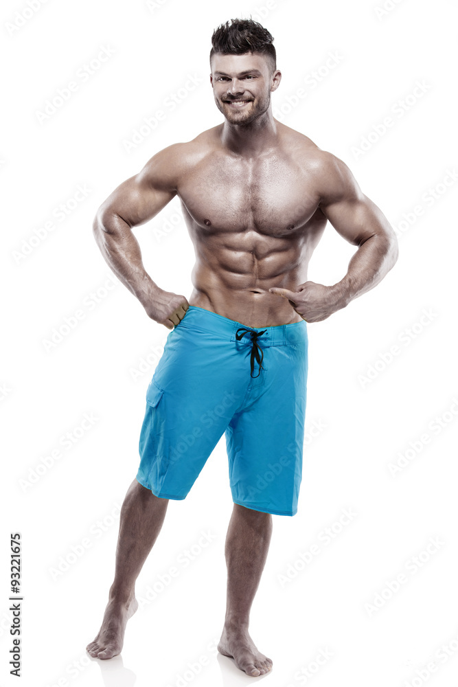 Strong Athletic Man Fitness Model Torso showing big muscles Strong Athletic Man Fitness Model Torso showing big muscles