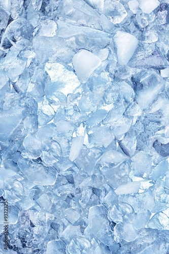 background with ice cubes, top view