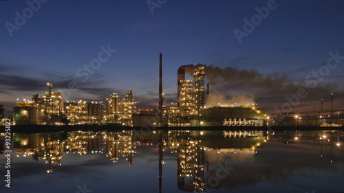 Oil refinery at night