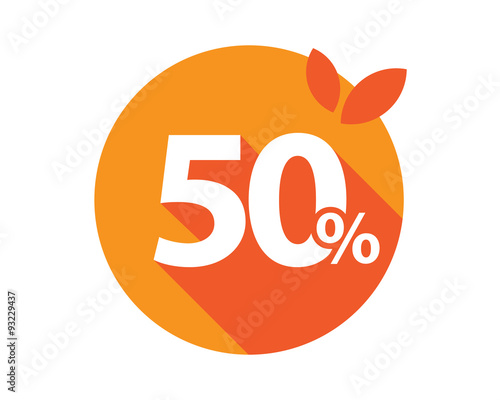 50 Percent Discount Logo Orange circle