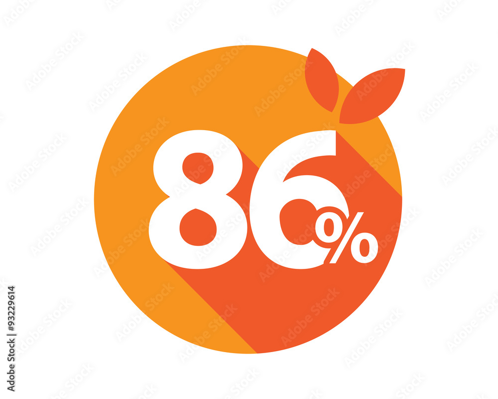 86 Percent Discount Logo Orange Circle