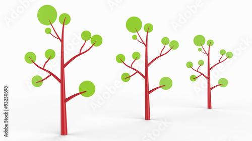 trees in cartoon style 