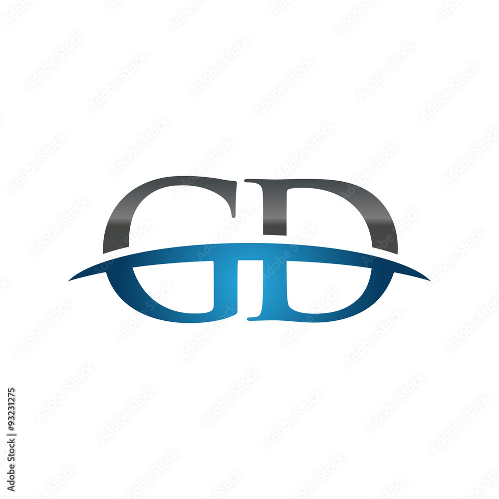 GD initial company swoosh logo blue GD initial company swoosh logo blue