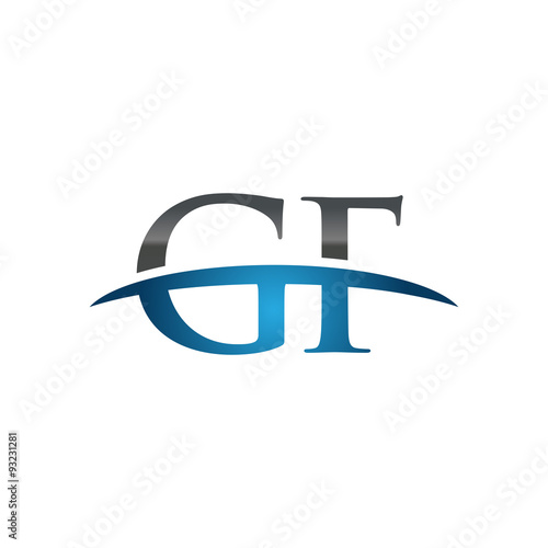 GF initial company swoosh logo blue